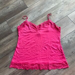 hot Pink Lace Trim Camisole